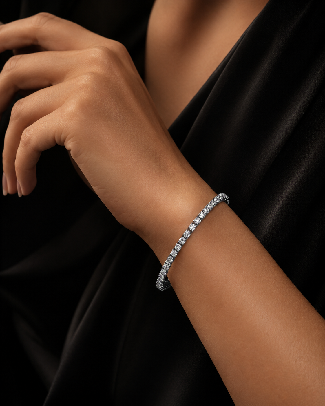 Sterling Silver Diamond Bracelet