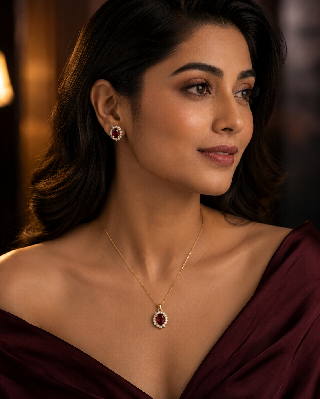 Garnet Pendant Set