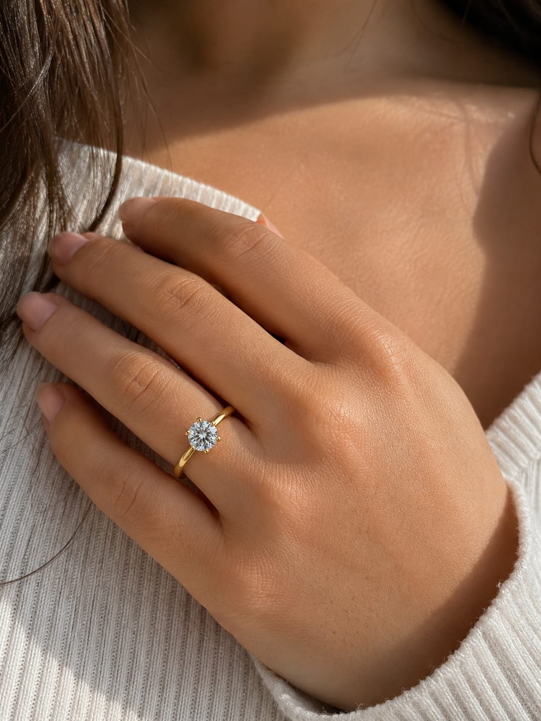 22K Gold Solitaire Ring