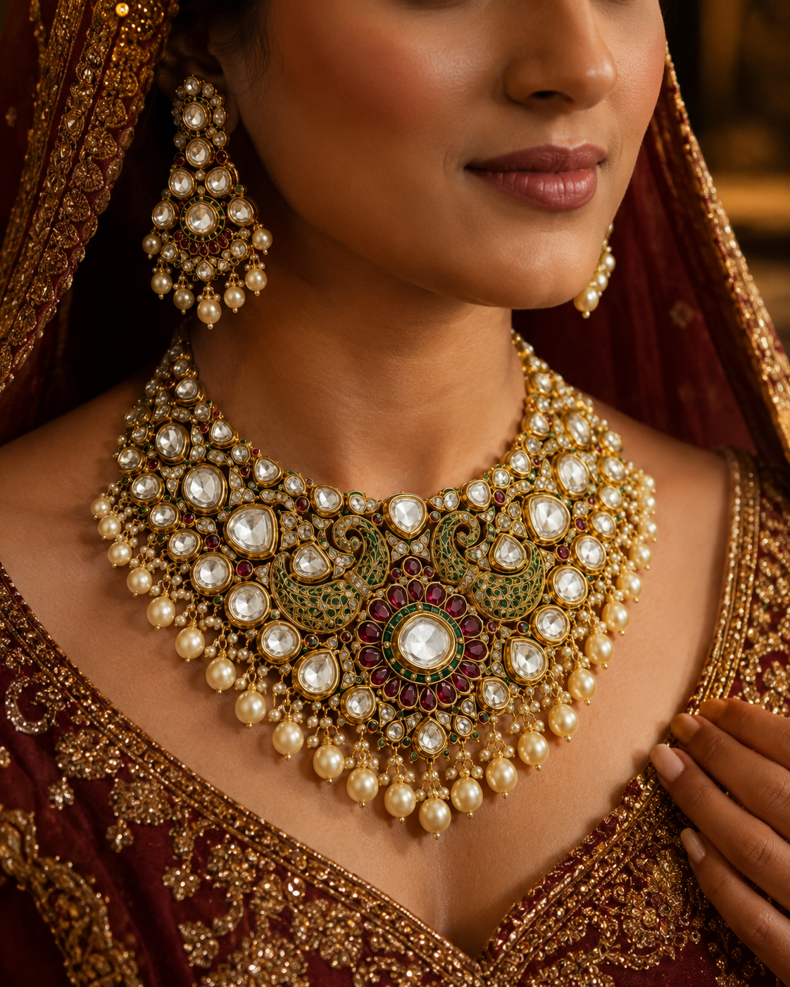 Grand Bridal Polki Necklace