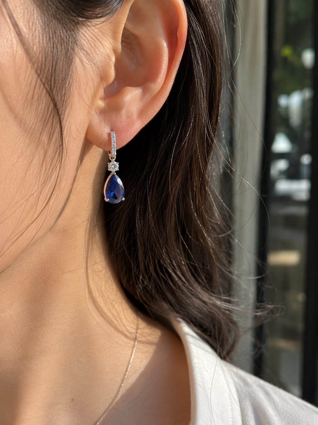Sapphire Drop Earrings