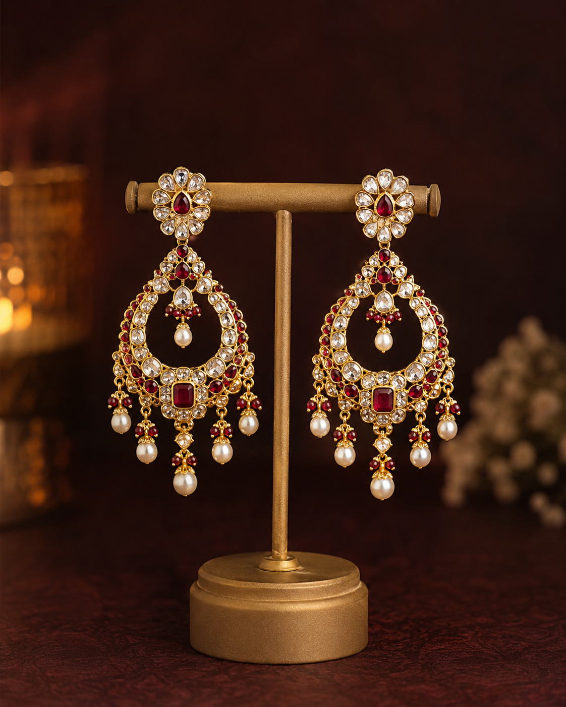 Matched polki earrings