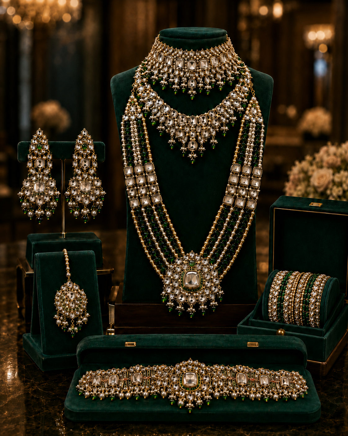 Complete Bridal Polki Suite