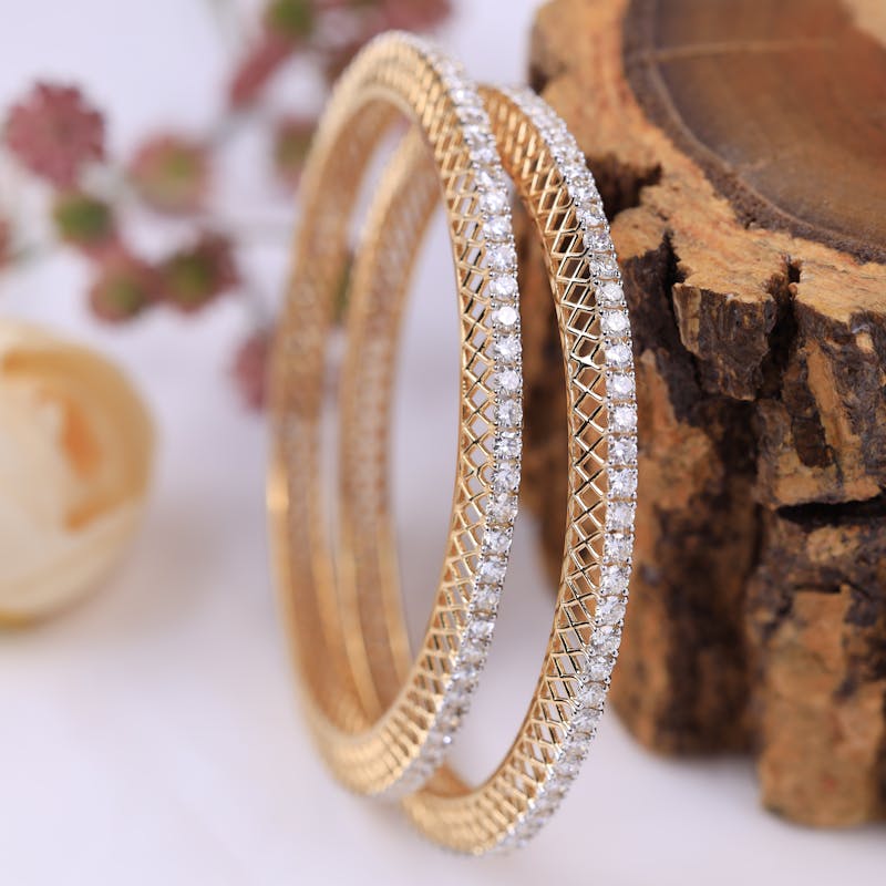 Diamond-Set Bridal Bangles