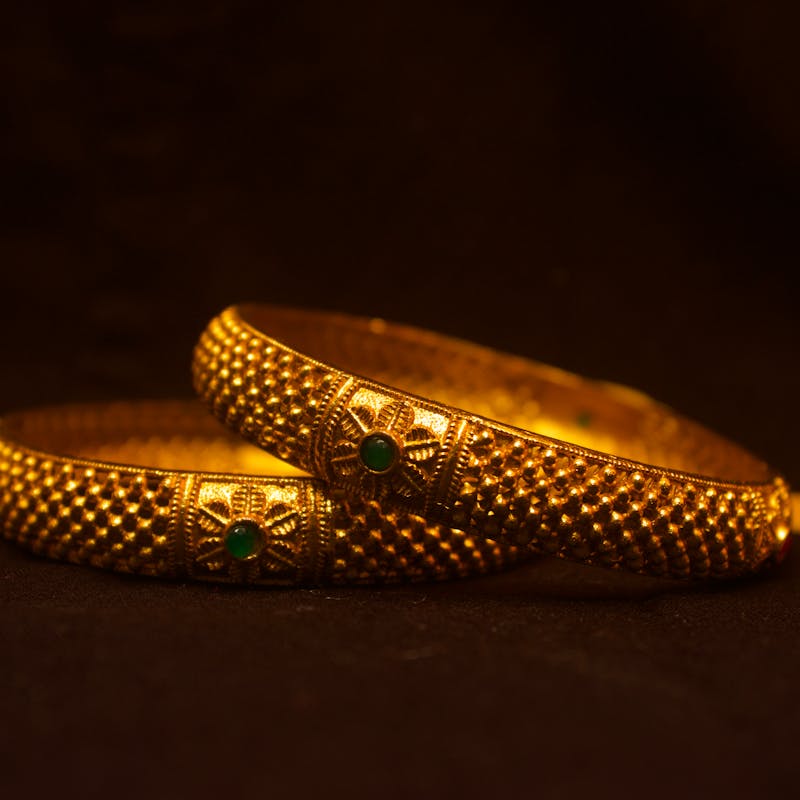 Temple Design Gold Bangles