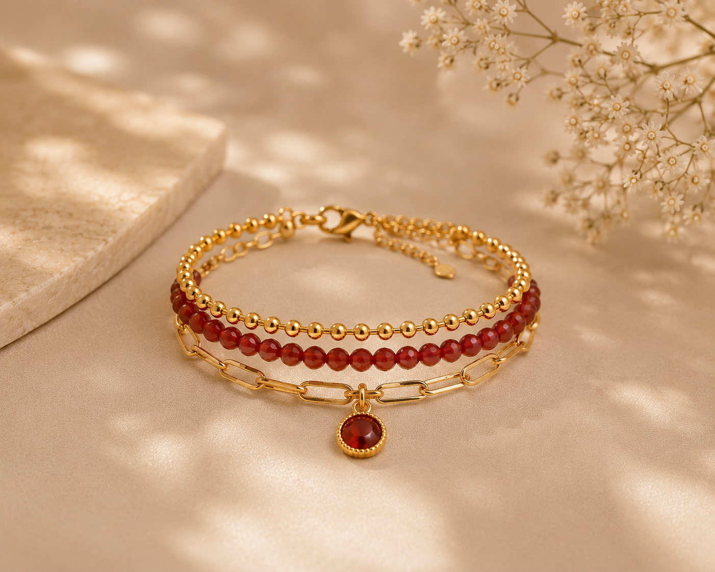 Carnelian Layered Bracelet