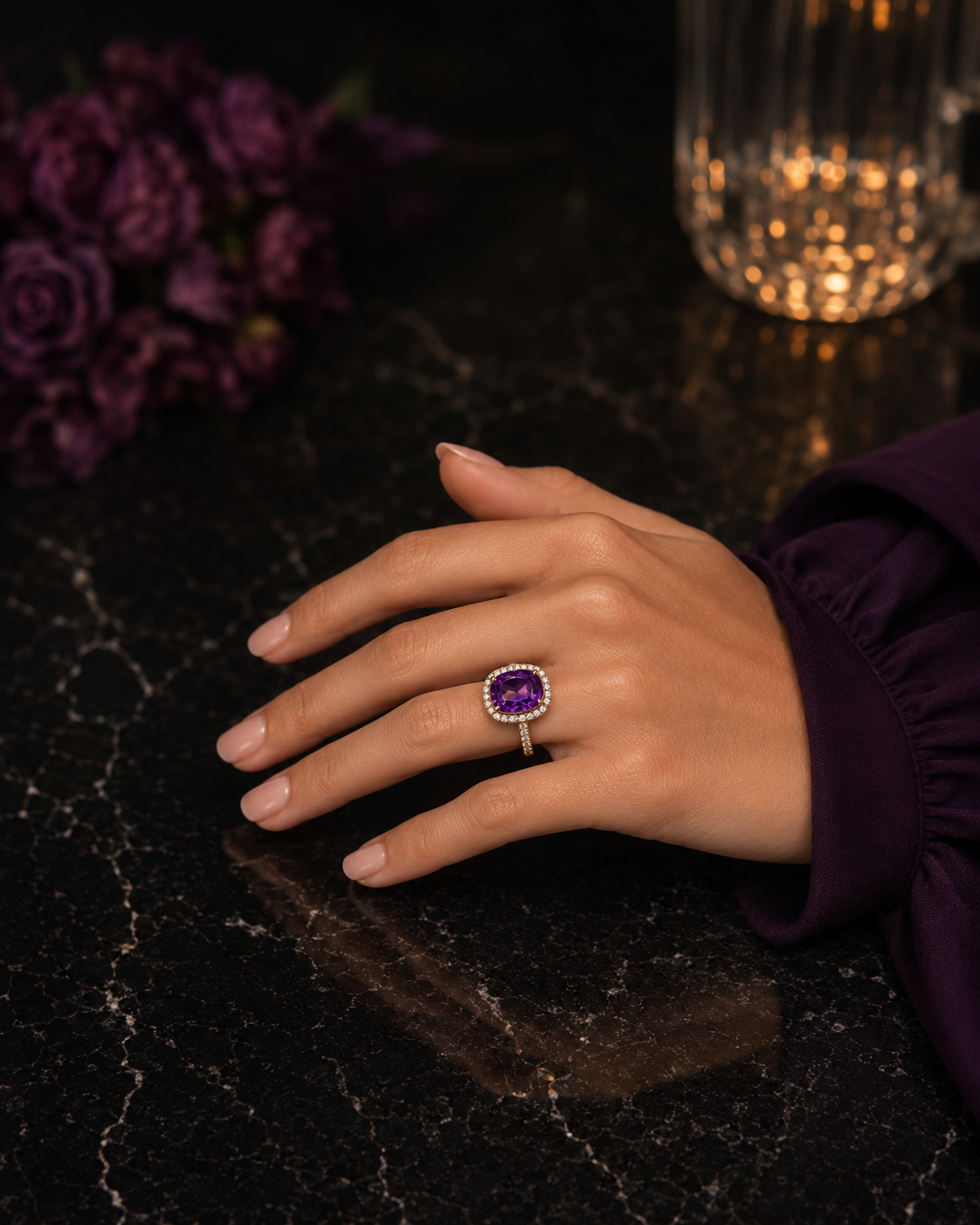 Amethyst Statement Ring